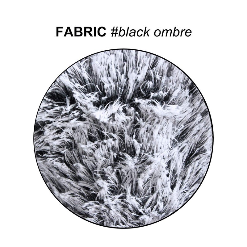 Uhomy 2 Packs Fluffy Accent Pillows Cover 20"x20", Soft Black Ombre Artificial Fur Throw Pillow Case, Modern Luxury Decorative Square Cushion Cover for farmhouse home decor for Sofa/Bed/Chair, 50x50cm - Image 2